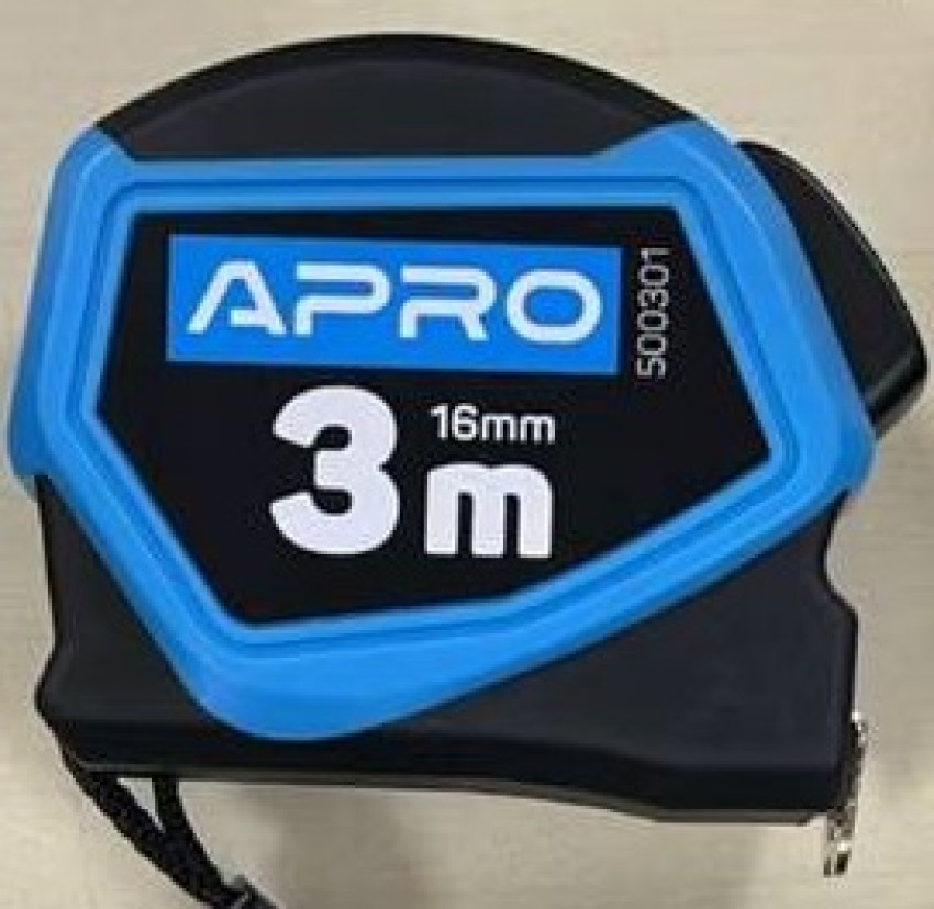 Рулетка обгумована з автостопом 3 м х 16 мм APRO  (APRO)-500301