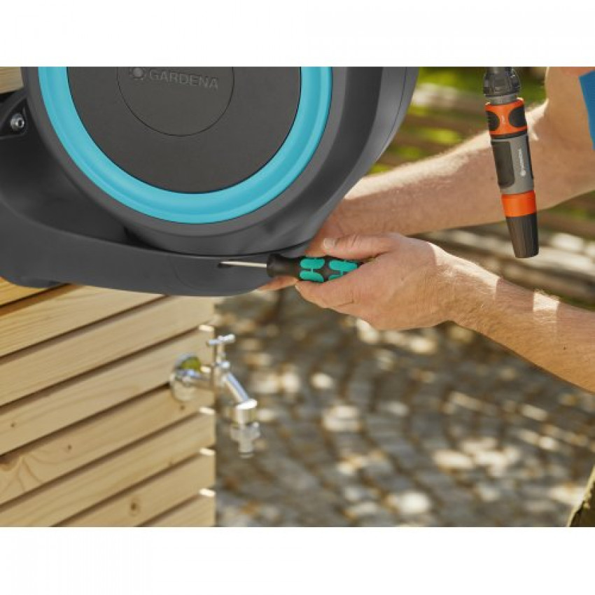 Котушка настінна Gardena RollUp S бірюзова + набір для поливу 15 м-18600-20.000.00
