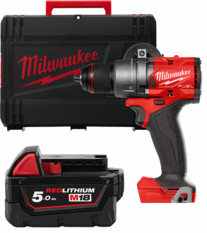 Дриль-шуруповерт акумуляторна безщіткова MILWAUKEE M18 FDD3-0X (158 м) (каркас+HDкейс) + M18 B5 подарунок-[articul]