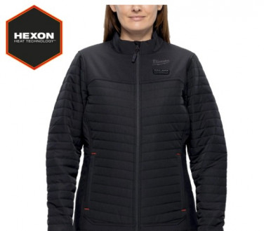 Кутрка-пуховик жіноча з електропідігрівом MILWAUKEE, M12HPJLBL3-0(L), черна, розмір (L)-[articul]