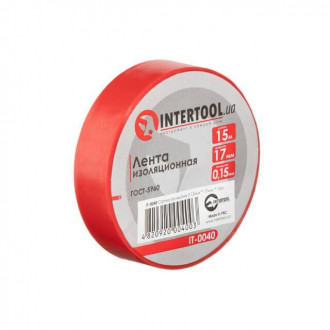 Стрічка ізоляційна, 17 мм * 15 м * 0.15 мм, червона INTERTOOL IT-0040-[articul]