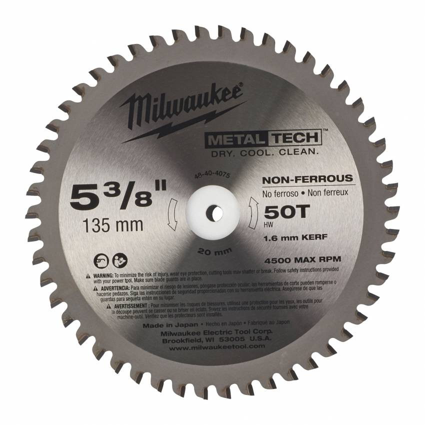 Диск пиляльний Alu PFTE MILWAUKEE, Ø203х5/8"х2,4мм, 58 зуб. 1-48404345