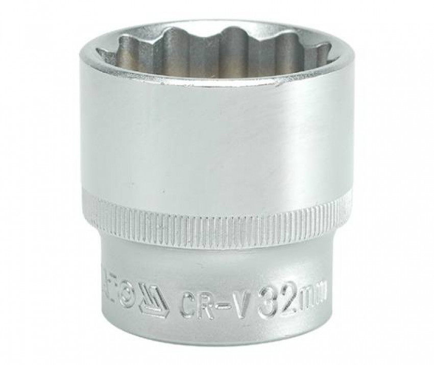 Головка 12-гранна коротка YATO із квадром. 1/2", М=32 мм, L=42 мм [10/50/100]-YT-1292