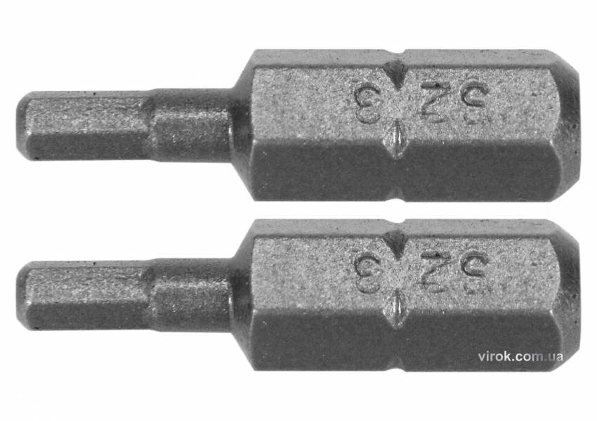 Насадка викрутка YATO: "HEX" H4 x 25 мм, HEX 1/4", AISI S2, 2 шт-YT-77921