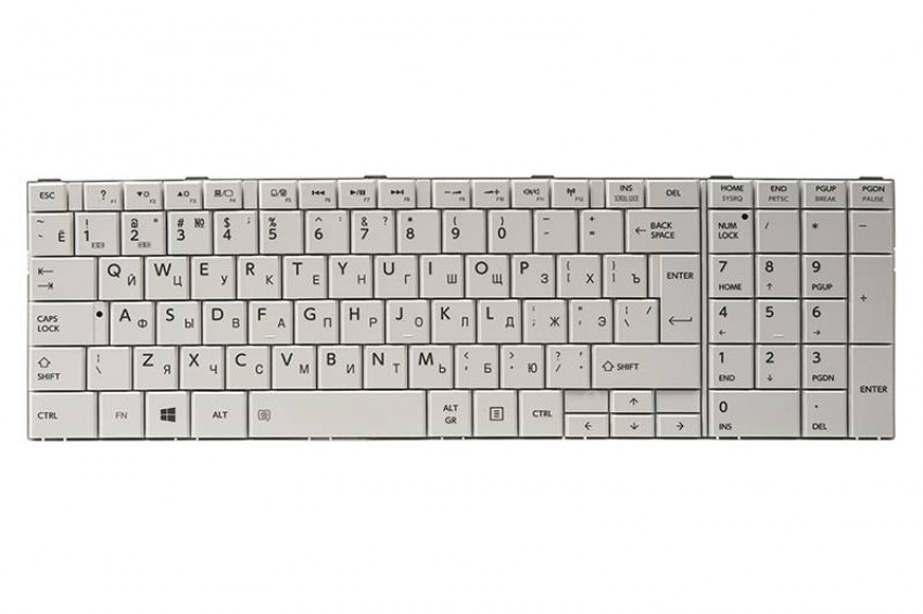 Клавіатура для ноутбука TOSHIBA Satellite C850, C870 білий, білий кадр-KB311781