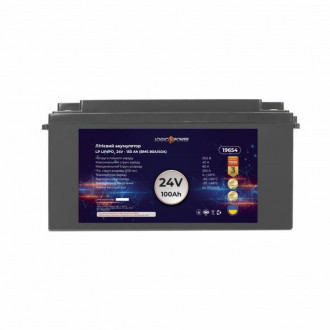 Акумулятор LP LiFePO4 24V - 100 Ah (BMS 80A/40А) пластик-[articul]