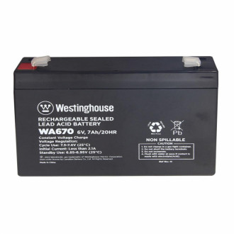 Свинцево-кислотна акумуляторна батарея Westinghouse 6V, 7Ah, terminal F2, 1шт 94*34*151 мм-[articul]