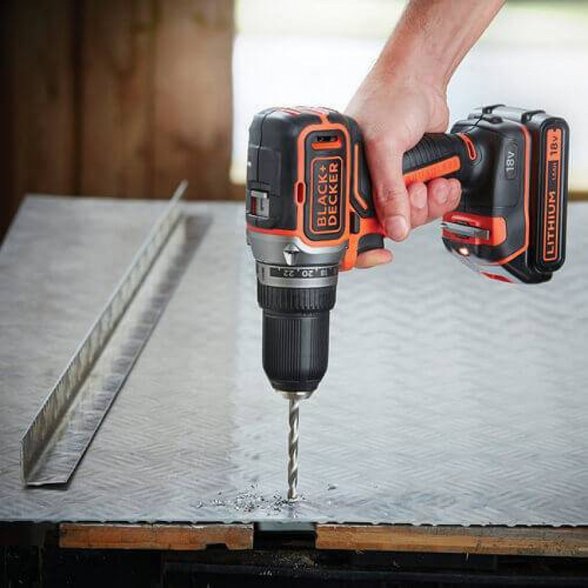 Дриль-шуруповерт акумуляторний безщітковий BLACK DECKER BL186KB-BL186KB