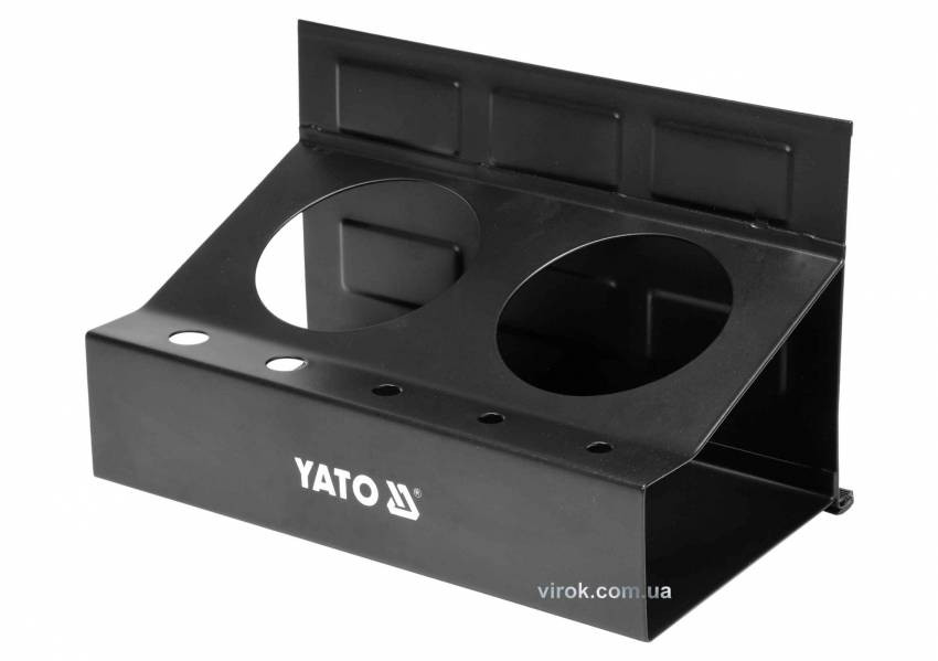 Полиця магнітна YATO з 2 великими та 5 малими отворами, 215 x 120 x 130 мм-YT-08681