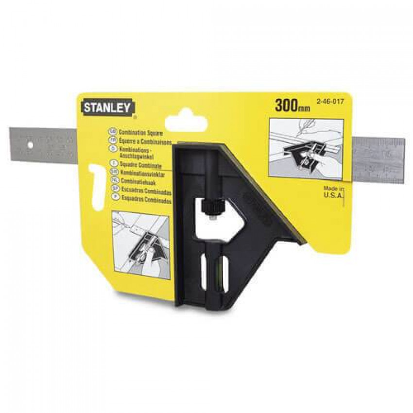 Кутник комбінований довжина лінійки 300 мм STANLEY 2-46-017-2-46-017