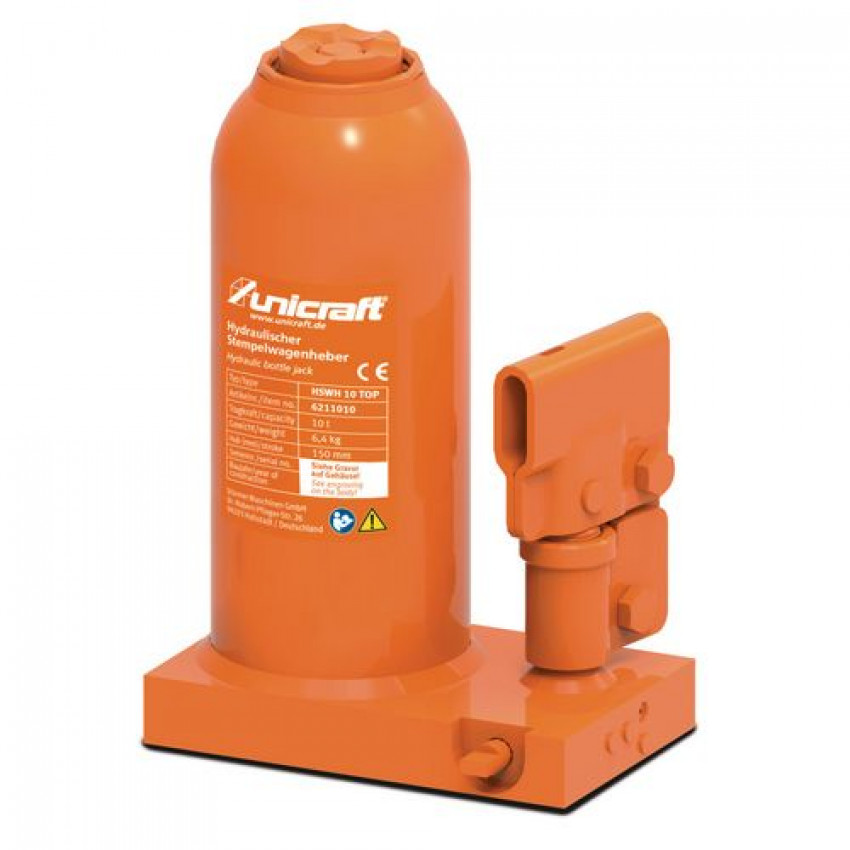 Домкрат пляшковий 10 Тон (219-444мм) UNICRAFT-6211010