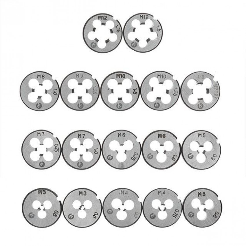 Набір плашок M3-M12, мітчиків M3-M12, 40 од. INTERTOOL SD-8040-SD-8040