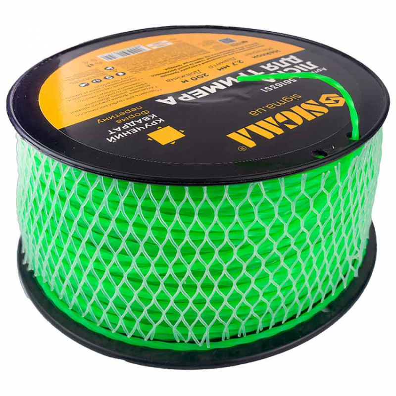 Лісочка для тримера кручений квадрат Ø2.7мм 200м котушка Sigma (5616351)-5616351