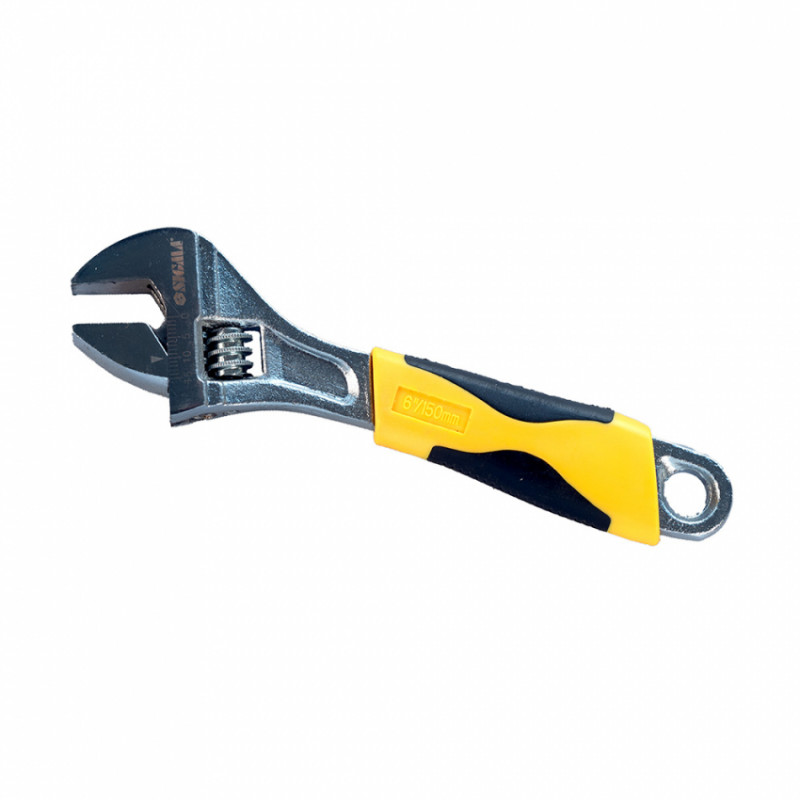 Ключ розвідний 150мм CrV (гум'яна рукоятка) Sigma (4101011)-4101011