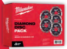 Диск алмазний MILWAUKEE, DU 115 PROMO, діаметр 115мм (5шт)-4932479630