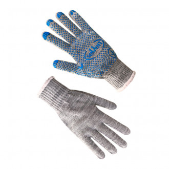 Рукавички трикотажні сірі з ПВХ крапкою 78313 &quot;б&quot;, р.9  ПВХ (69813)-[articul]