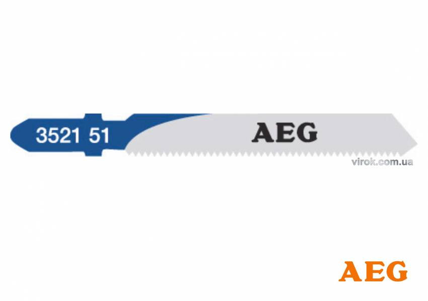 Полотно до елект лобзика по металі груб. різа AEG;  t= 3-10 мм, l= 55 мм, крок зуб- 2 мм, уп. 5шт-T118B