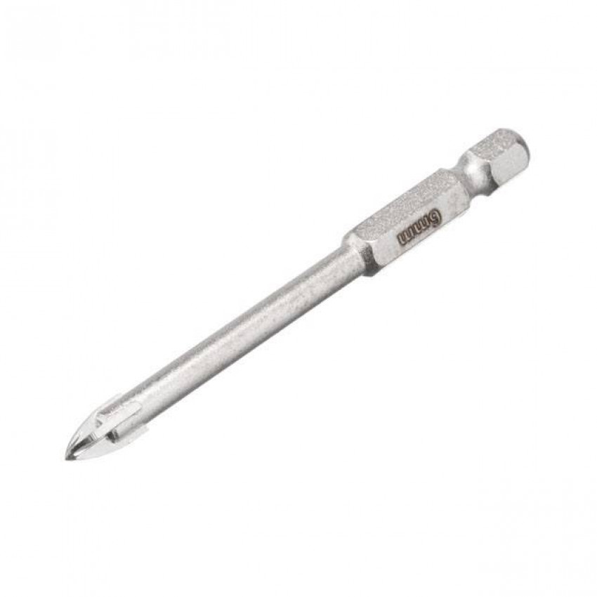 Свердло по склу та кераміці, 6 мм, HEX 1/4" INTERTOOL SD-0286-SD-0286