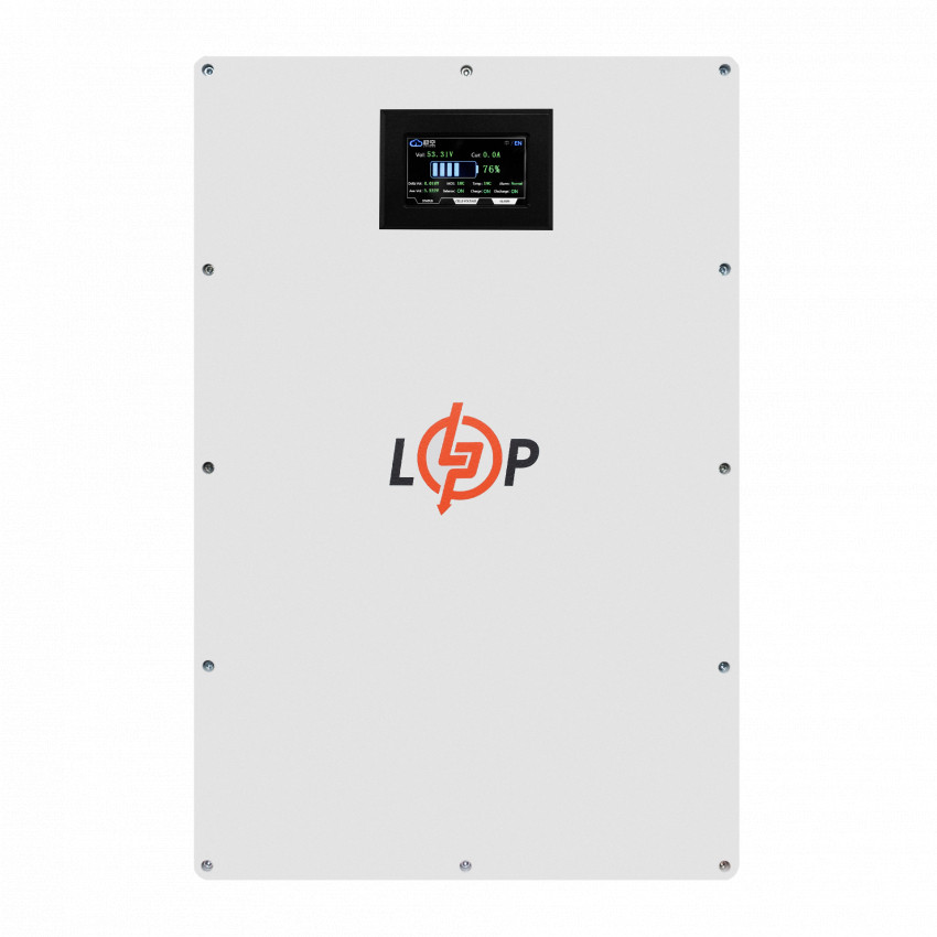 Акумулятор LP LiFePO4 51,2V - 100 Ah (5120Wh) (BMS 100A/50А) метал LCD Smart RS485/CAN JK настінний-