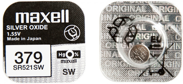 Срібно-оксидна батарейка Maxell "таблетка" SR521SW 1шт/уп-18293000