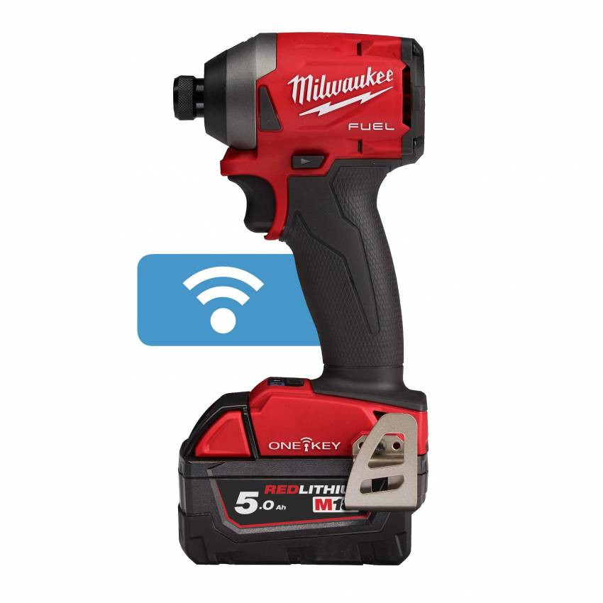 Імпульсний ударний шуруповерт акумуляторний 1/4" HEX MILWAUKEE, M18 ONEID2-502X, 226Нм (заряд.пр.,2 акум.Х5Ач, HDкейс)-4933464091