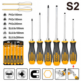 Набір викруток ударних 6 шт. INGCO INDUSTRIAL-[articul]