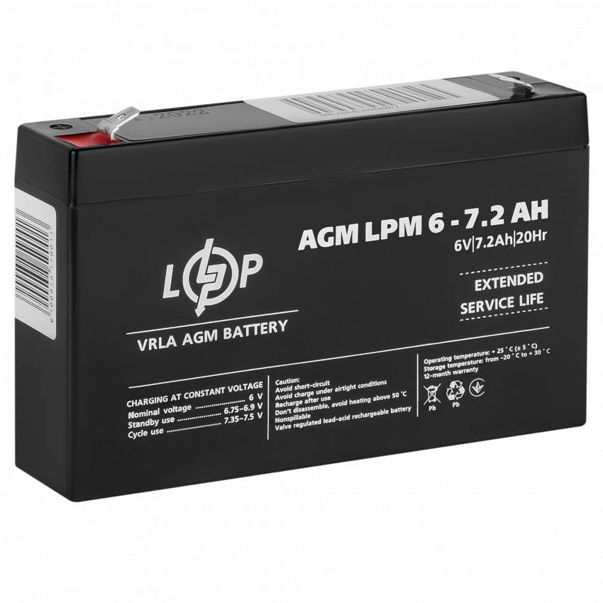 Акумулятор AGM LPM 6V - 7.2 Ah-