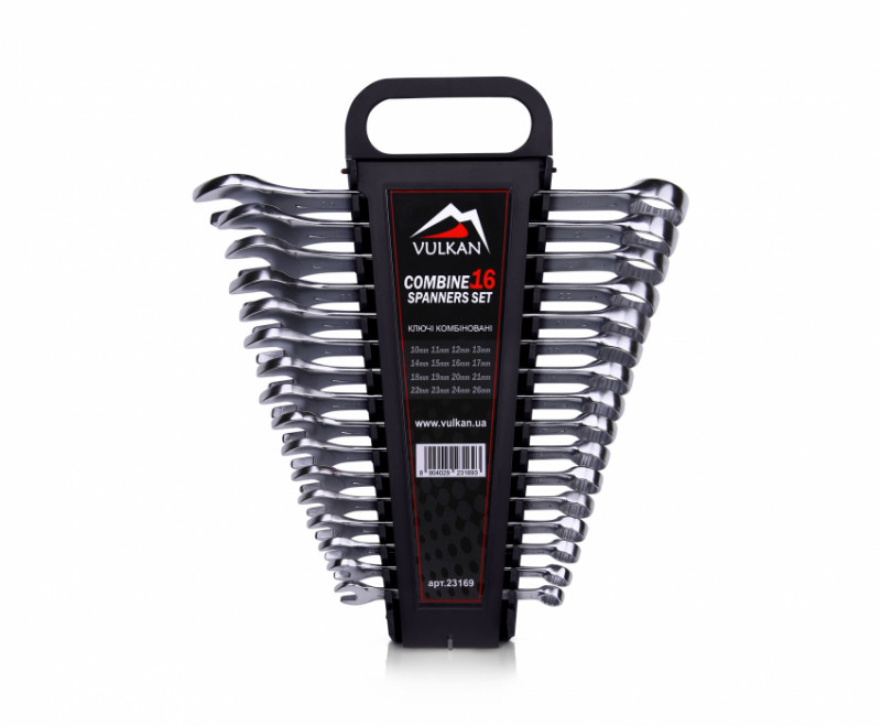 Набір ключів комб. 10-26мм 16од на пластику-VLK PC16