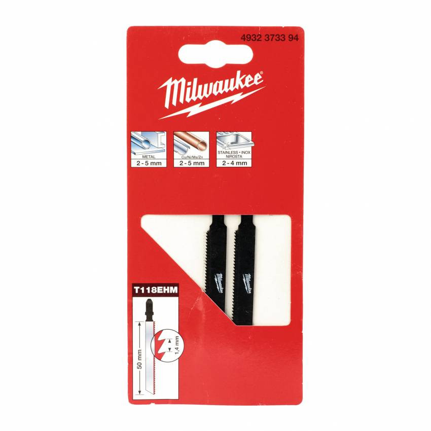 Полотна для лобзика T118EHM MILWAUKEE, 50мм, (2шт)-4932373394