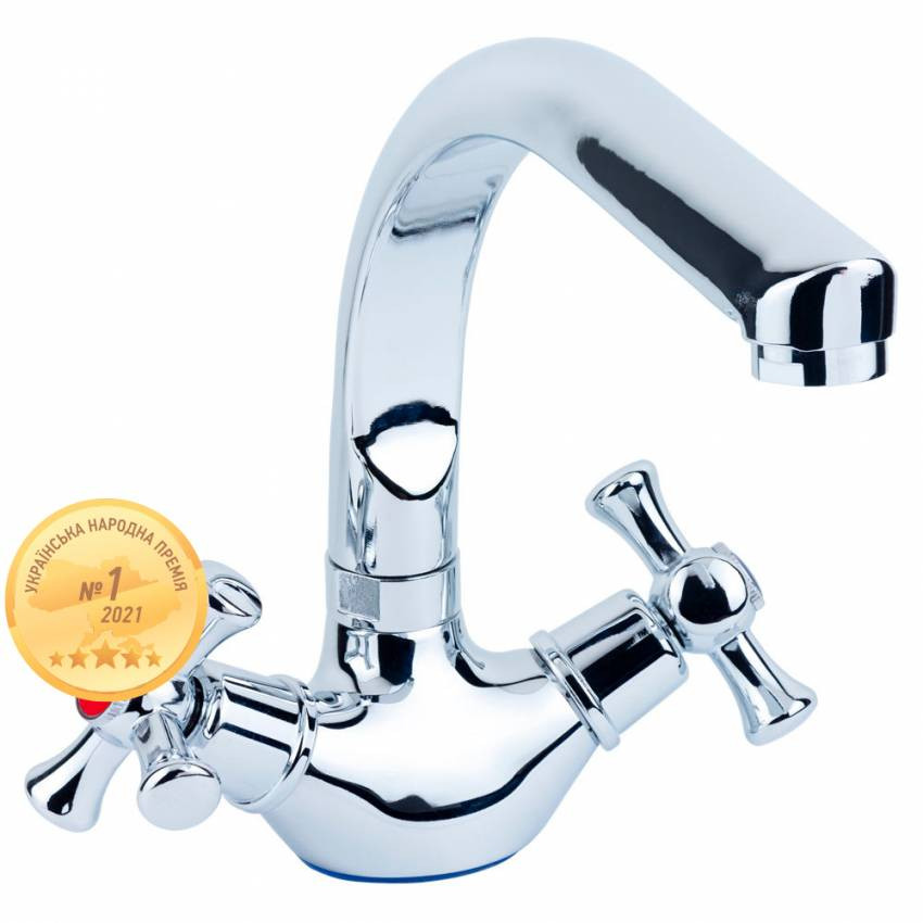 Змішувач PL 1/2" для кухні Г-гусь на гайці AQUATICA (PL-4B255C)-PL-4B255C