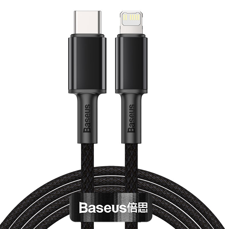 Кабель Baseus High Density Braided Type-C to Lightning PD 20W 2M Чорний (CATLGD-A01)-