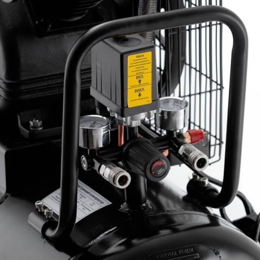 Компресор 100л, 3 кВт, 220 В, 10 aтм, 500 л/хв. 2 циліндри INTERTOOL PT-0014-PT-0014