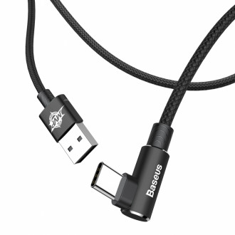 Кабель Baseus MVP Elbow USB 2.0 to Type-C 2A 1M Чорний (CATMVP-A01)-[articul]