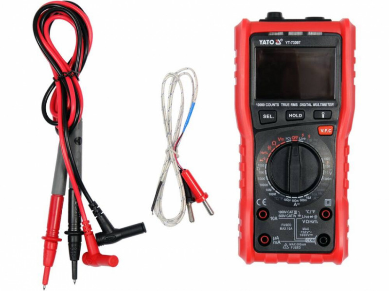 Мультиметр TRUE RMS Z електричних параметрів YATO з LCD-цифровим діапазоном 9999 [30]-YT-73097