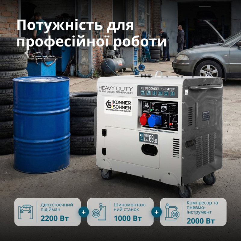 Дизельний генератор «Könner & Söhnen» KS 9200HDES-1/3 ATSR (EURO V)-KS 9200HDES-1/3 ATSR