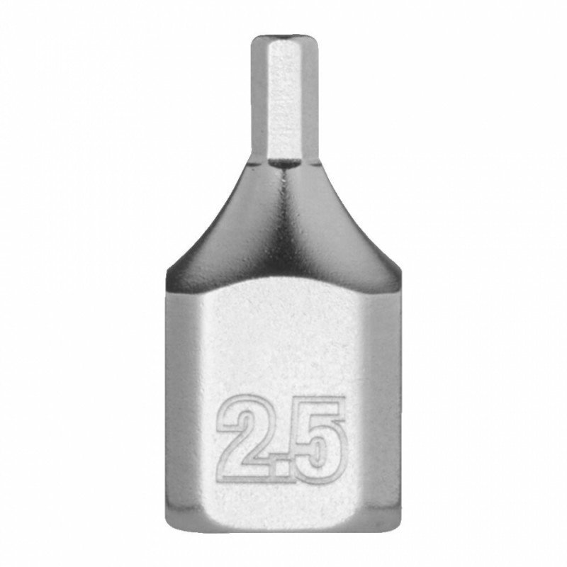Головка торцева хромована 1/4'' MILWAUKEE укорочена з бітою Hex, 2,5мм-4932500474
