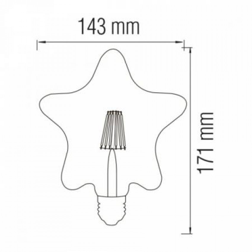 Світлодіодна лампа FILAMENT RUSTIC STAR-6 ​​6W E27 2200К-001 031 0006