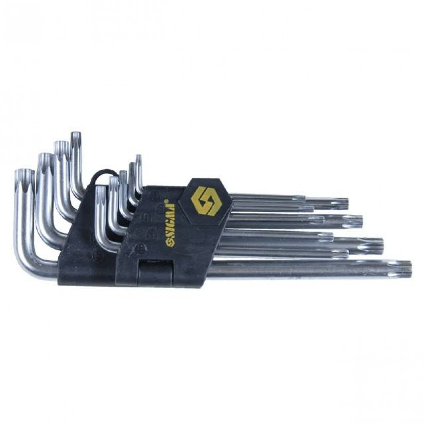 Ключі TORX 9шт T10-T50мм CrV (середні з отвором) Sigma (4022221)-4022221