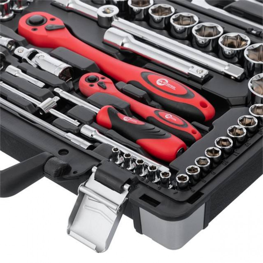 Професійний набір інструментів 1/4", 1/2", 61 од., Cr-V INTERTOOL ET-6061-ET-6061