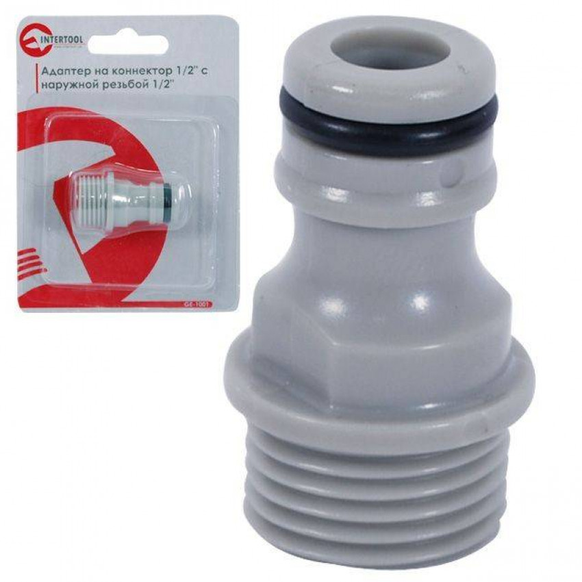 Адаптер на конектор 1/2" з зовнішньою різьбою 1/2" INTERTOOL GE-1001-GE-1001