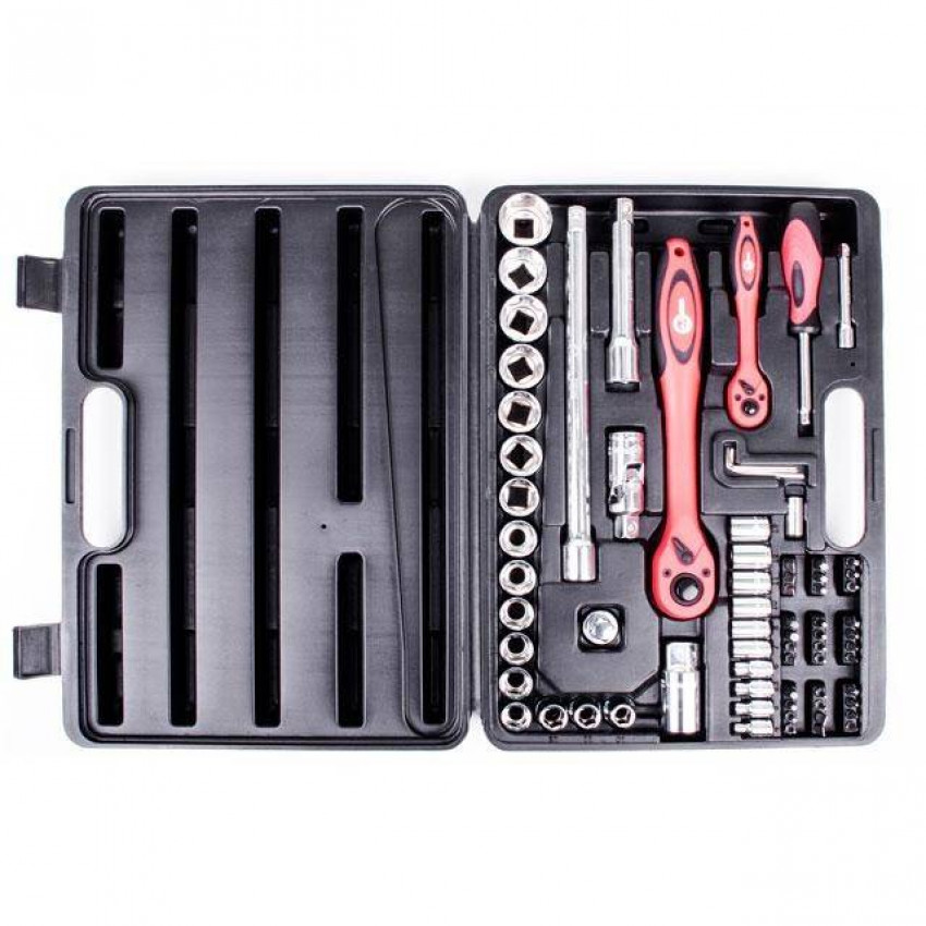 Професійний набір інструментів 1/2", 1/4", 72 од., Cr-V INTERTOOL ET-6072-ET-6072
