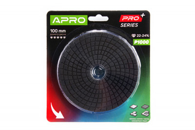 Коло алмазне шліфувальне на липучці 100мм Р1000 APRO PRO-[articul]