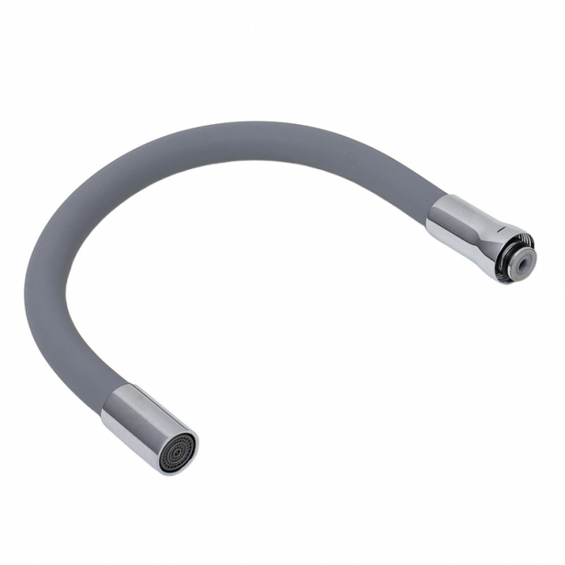 Вилив (гусак) 3/4" для кухні силіконовий сірий AQUATICA (XH-5240) (9793511)-9793511