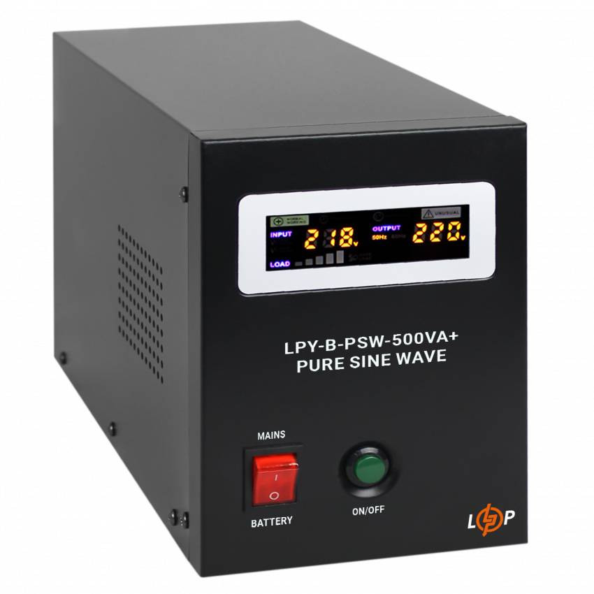 ДБЖ з правильною синусоїдою 12V LPY-B-PSW-500VA+ (350Вт) 5A/10A-LP4149