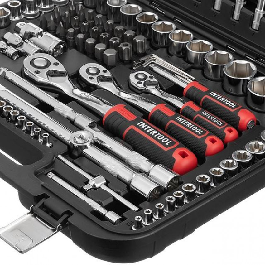 Набір інструментів 171 од., STORM, 1/2", 3/8", 1/4", Cr-V INTERTOOL ET-8171-ET-8171