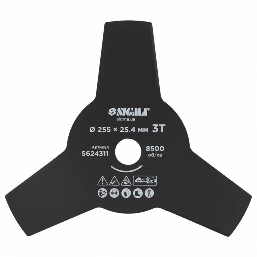 Ніж для тримера Ø255×25.4мм 3Т SIGMA (5624311)-5624311