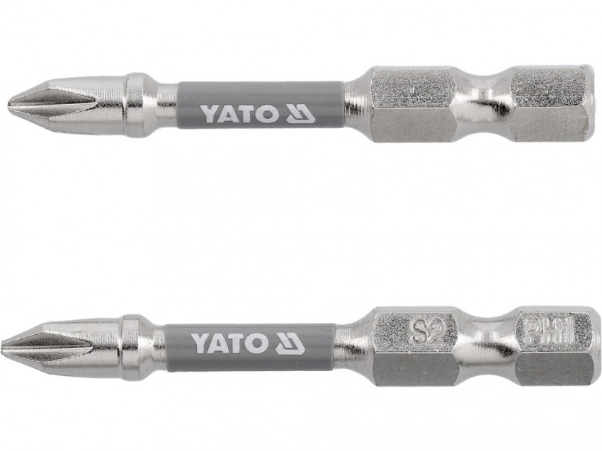 Насадка викруткова YATO; PH1 х 50мм. шпиндель 6-гран- 1/4", покрита нікелем, 2шт.[10]-YT-78020