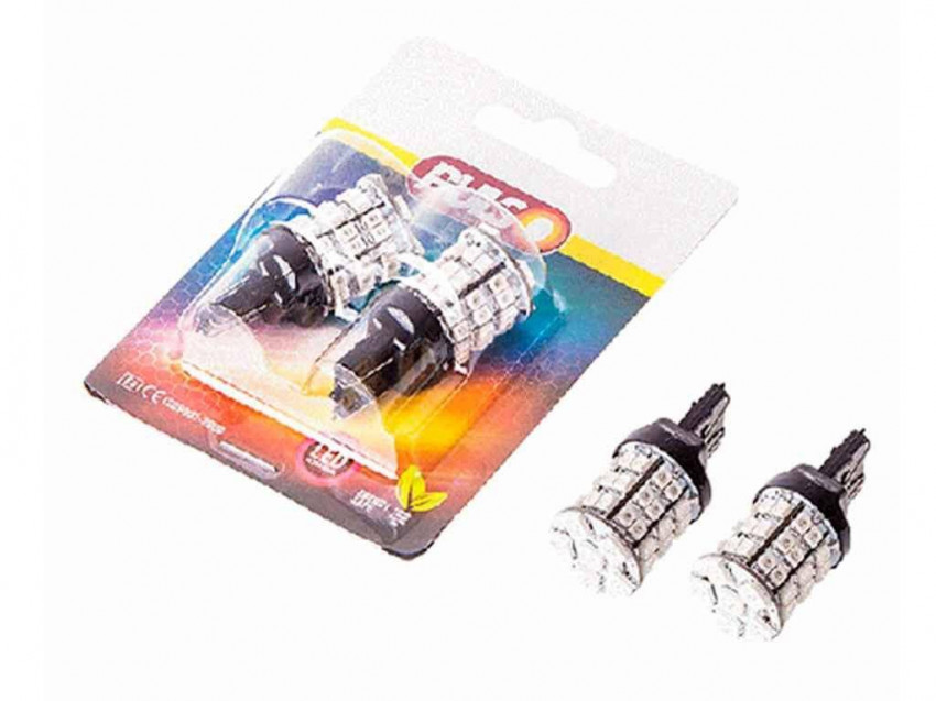 Лампи PULSO/габаритні/LED T20/W3x16q/48SMD(6*5050 42*3528)/12v/White/2 конт.-LP-20480 (15/15