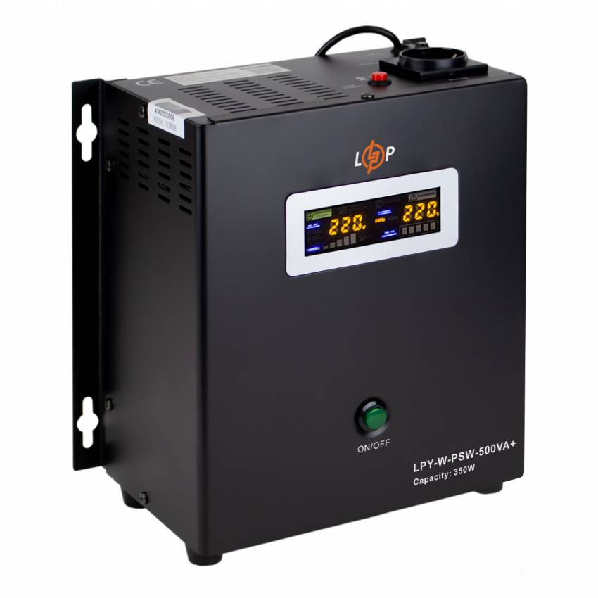 ДБЖ з правильною синусоїдою 12V LPY-W-PSW-500VA+(350Вт)5A/10A-LP4142