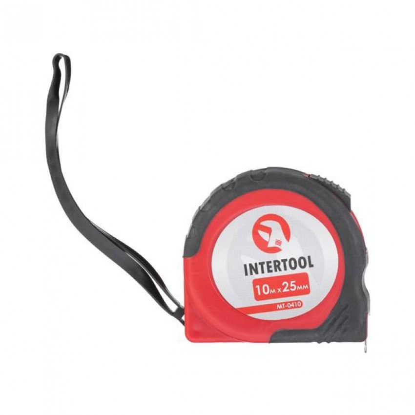 Рулетка з фіксатором 10 м * 25 мм INTERTOOL MT-0410-MT-0410